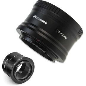 Astromania 2" T-2 Focal Camera Adapter Ⅱ for SLR Cameras - Bundle with - Canon EOS-M T2 Mount Lens Adapter