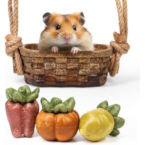 Edible Stump Hideout Habitat Décor, Gerbil Hut Chewable, Dwarf Hamster Hideaway, Rat House