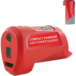 Upgrade M12 USB Power Source Charger Adapter for Milwaukee 12V Battery, Type-C Input Charging, USB Output & DC 12V Outlet for Heated Jacket, Replace 48-59-1201 49-24-2310 (M12 Adapter ONLY)