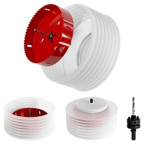 6-1/4 Inch Hole Saw with Dust Bowl for Recessed Lights - 159 mm M42 HSS Bi-Metal Hole Cutter, Hex Shank, Hole Saw Tools for Wood, Plywood, Plastic, Gypsum Board, Various Thin Metal Sheets