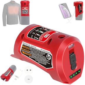 M-12 Battery Charger with Type-c Port & DC 12V Outlet，Source Replace for Milwaukee M12 12V Compact Charger Compatible with M12 Heated Gear Heated Jacket 48-11-2420 48-11-2411