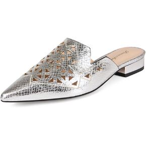 Mules for Women Pointed Toe Backless Mesh Flat Mule Casual Slides Slip On Comfortable Fashion Dress Shoes