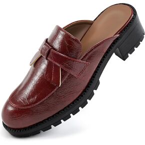 Ecetana Mules for Women Dressy Comfortable Slip on Chunky Backless Loafers Casual Slides Shoes for Business Fashion