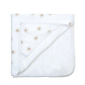 Lulujo Hooded Towel Absorbent Cotton Dual Layered Baby Bath Towel with Hood| 32in x 32in| Daisies