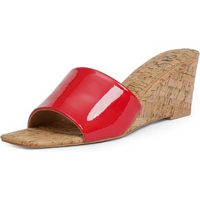 Wedge Sandals for Women Open Toe Wedge Heels for Women Square Toe Wedge Mules
