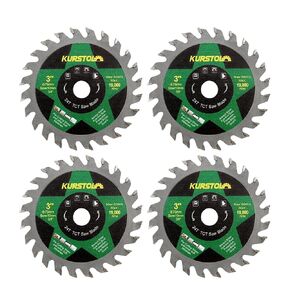 3 Inch Saw Blade Set - 4pcs 75mm Cutting Disc for Tile Metal Wood Concrete, Arbor 10mm for Mini Angle Grinder