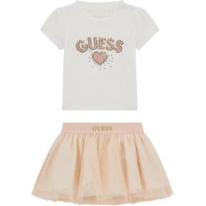 GUESS baby-girls Short Sleeve T-shirt and Skirt