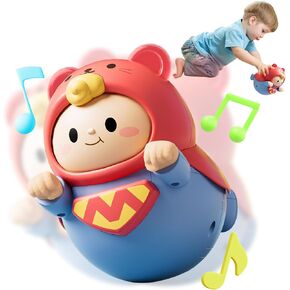 Baby Roly-Poly Toy,Wobble Toy for Boy Gir,Crawling,Tummy Time,Sensory & Musical,Baby Essentials for Travel, Gifts for 18+ Month Toddler