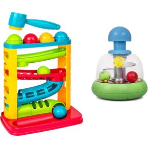 Playkidz Baby Bundle, Pound A Ball Set and Ball Spinner, Interactive Toys for Babies and Kids. Great Gift Bundle