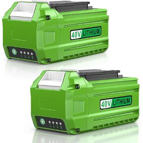 29472 40V 6.0Ah Battery Replacement for GreenWorks 40V Battery 29472 29462 29252 20202 22262 25312 25322 20642 22272 27062 21242 G-Max Cordless Power Tools (2 Packs 6000mAh)