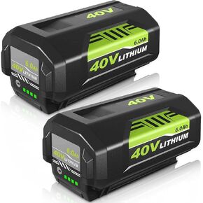6000mAh OP4026 Replacement Battery Compatible with Ryobi 40V Battery Lithium OP4050A OP40601 OP4040 OP4030 OP4050 OP40261 OP40201 OP40401 Cordless Power Tools with LED Indicator (Green) (2 PACK)