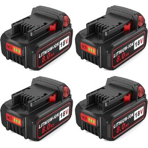 18V 8.0 Ah High Demand Replacement Battery Compatible with Milwaukee m18 Lithium Batteries 48-11-1880 48-11-1850,2 Pack
