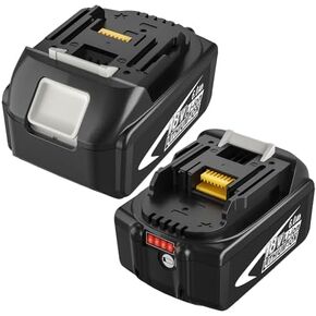 Replacement for Makita 18V Battery 6.0Ah BL1815 BL1850B BL1860 Compatible with Makita Battery 18V Cordless Power Tools 2Packs (White)