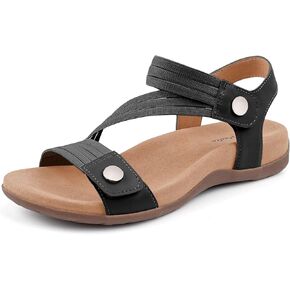 Women's Comfort Orthopedic Sandals with Arch Support Summer Walking Casual Flats Shoes