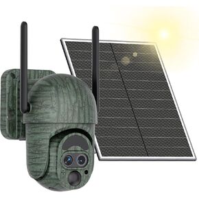 SEHMUA Cellular Trail Cameras, 4G LTE Cellular Security Camera with 12X Hybrid Zoom 2K 360° View Live Video, Unlimited Data Plan Game Camera No Glow IR Auto Tracking, Solar Powered, Motion Activate