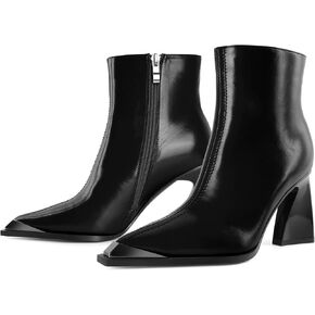 YODEKS Womens Ankle 3.3 Inch Heel Chunky Boots Side Zipper Boots Size 5-13