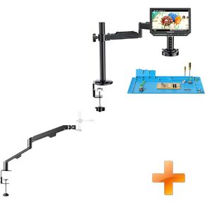 TOMLOV AM06 Flexible Arm Digital Microscope Stand, Lightweight Adjustable Mic Desk Mount Stand with Cable Management+TM4K-AF Flex