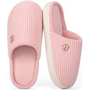 LongBay Women's Corduroy Slippers Cozy Memory Foam Slip On House Shose Indoor Outdoor