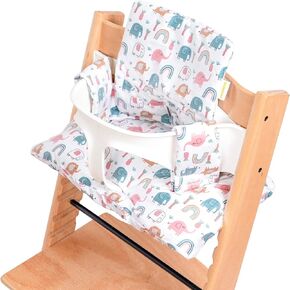 Extra Padded Soft Dining Chair Seat Cushion, Wateproof & Wipe Clean Cushion for Stokke Tripp Trapp High Chair, 18" L x 11" W, Compatible & Convertible Design (Sweet Dreams-Whales & Balloons)