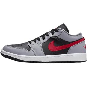 NIKE Air Jordan 1 Low Women's Shoes (FZ4183-002, Cement Grey/Black/White/Fire Red) Size 5