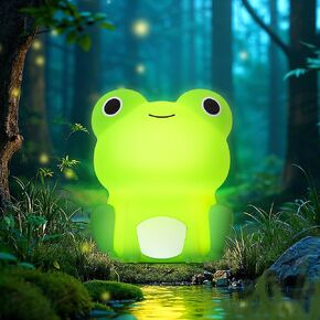 Frog Night Light, Cute Frog Lamp Gifts Bedside Lamp for Nursery, Touch Control Silicone Animal Night Light, Portable and Rechargeable Dimmable, Room Frog Decor, Christmas Birthday Frog Gifts