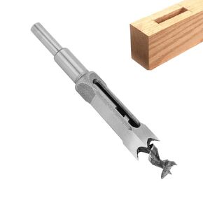 Square Hole Drill Bit, Woodworking Round Shank Auger Bits Cutter Woodworker Saw Power Tool Kits Wood Chisels Bearing Steel Hollow Chisel Mortise Drills Tools Mortising Set Mortiser Adapter