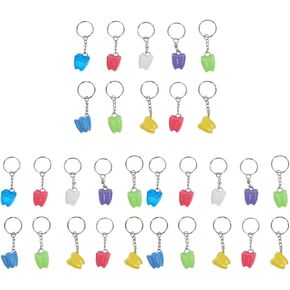 30Pcs Assorted Color Baby Teeth Box Keychain Tooth Case Organizer for Kids Teeth Storage, Deciduous Teeth Saver, Portable Teeth Holder for Parents and Kids, Perfect present for First Child Milestones