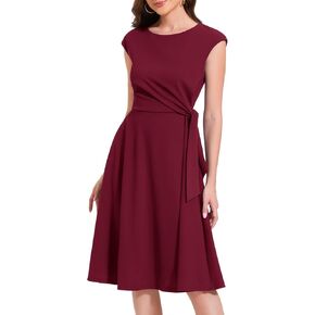 Bbonlinedress Vintage Cocktail Dress for Women Wedding Guest Formal Midi Plus Size Homecoming Party Dress Navy 2XL