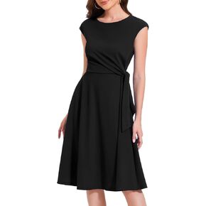 Bbonlinedress Vintage Cocktail Dress for Women Wedding Guest Formal Midi Plus Size Homecoming Party Dress Navy 2XL in Kuwait