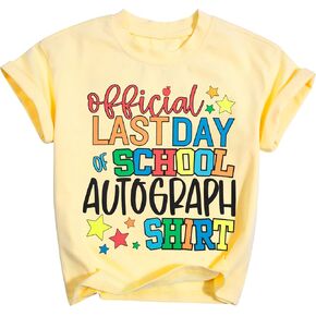 Last Day of School Shirt Toddler Boys Girls End of School Kids T-Shirt Pre K Graduation Summer Short Sleeve Tops