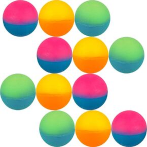 12 ICY Super High Bouncy Balls Multicolor, Colorful Rubber Bouncing Balls, Toy Fillers for Birthdays, 1.25" in Balls (31.75mm) (12-Pack)