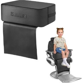 Salon Booster Seat for Kids Hair Cutting, 18 x 13 x 6.7in Children Salon Chair Cushion with Handle, Barber Booster Seat Leather Cushion for Hair Stylist, Beauty Salon Spa Equipment