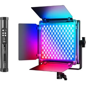 METTLELITE TLX1 RGB أنبوب ضوء و mettlelelite SPL210C RGB LED ضوء الفيديو ضوء كامل اللون مع التحكم في التطبيق 2800K-8000K CRI96 TLCI97 RGB CCT HSI MODE BUNDLE
