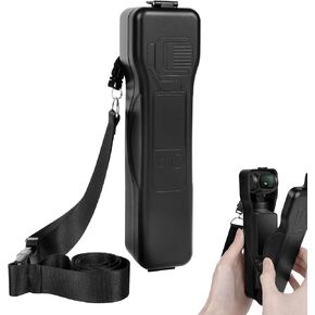 GEEKRIA Portable Protective Cage Compatible with DJI Osmo Pocket 3 Action Camera, Storage Box Case Cover, Hard Case Scratch Resistant Protective Case with Lanyard (Black)