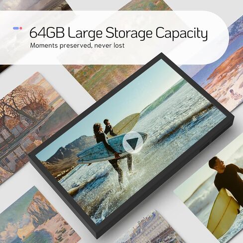 Nexfoto 21.5 بوصة إطار الصورة الرقمية 64 جيجابايت ، إطار صور رقمي كبير 1920 × 1080 IPS FHD مع مستشعر الضوء ، الدوران التلقائي ، التحكم عن بُعد ، يسهل مشاركته عبر التطبيق والبريد الإلكتروني in Kuwait