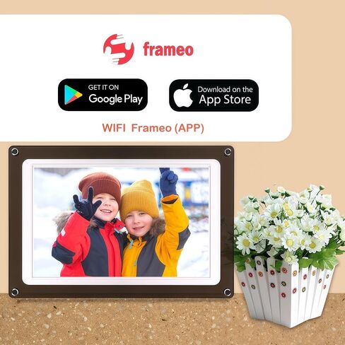10.1-Inch Wi-Fi Digital Picture Frame with Frameo App - Acrylic Frame Design, 32GB Storage, IPS Touchscreen, Auto-Rotate, Easy Sharing via App (10.1-Acrylic) in Kuwait