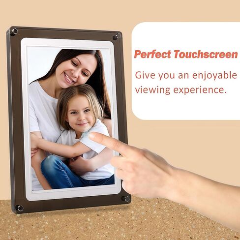10.1-Inch Wi-Fi Digital Picture Frame with Frameo App - Acrylic Frame Design, 32GB Storage, IPS Touchscreen, Auto-Rotate, Easy Sharing via App (10.1-Acrylic) in Kuwait