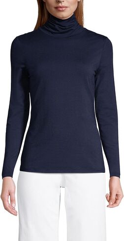 Lands' End Women على شكل LWCM بياقة مدورة وردي ضبابي طويل القامة كبير in Saudi Arabia