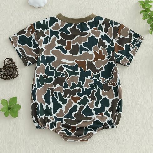 GOOCHEER Newborn Infant Baby Boy Summer Romper Outfit Camouflage Short Sleeve Bodysuit Jumpsuit Clothes in Saudi Arabia