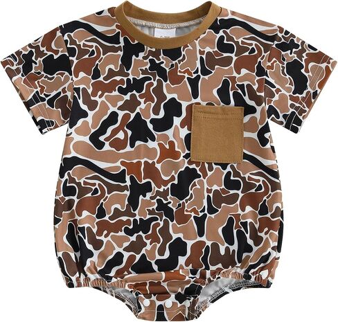 GOOCHEER Newborn Infant Baby Boy Summer Romper Outfit Camouflage Short Sleeve Bodysuit Jumpsuit Clothes in Saudi Arabia