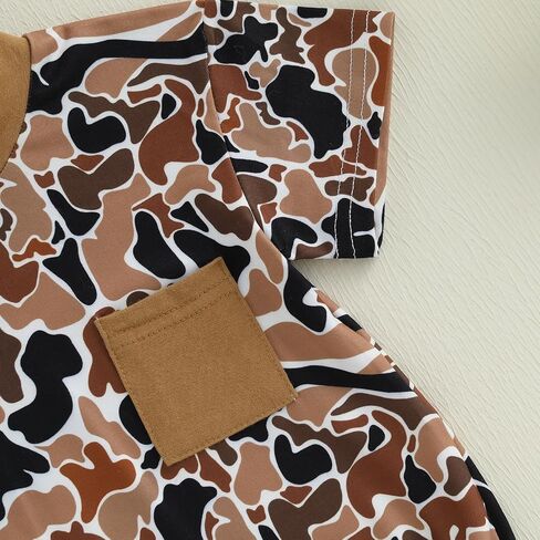 GOOCHEER Newborn Infant Baby Boy Summer Romper Outfit Camouflage Short Sleeve Bodysuit Jumpsuit Clothes in Saudi Arabia