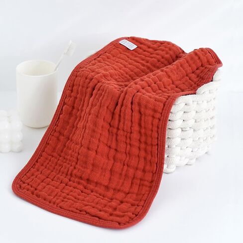 Muslin Burp Cloths for Baby,100% Cotton Baby Washcloths for Baby, Large 20''X 10'' Super Soft and Absorbent,10 Pack (Bright red Color, 25 * 50) in Saudi Arabia