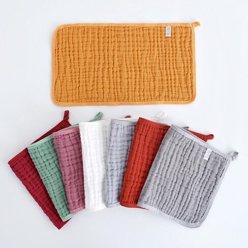 Muslin Burp Cloths for Baby,100% Cotton Baby Washcloths for Baby, Large 20''X 10'' Super Soft and Absorbent,10 Pack (Bright red Color, 25 * 50) in Saudi Arabia