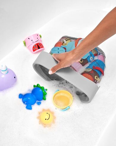 Skip Hop Moby Bath Toy Organizer Scoop and Baby Bath Rinse Cup Waterfall Rinser Bundle, Grey in Saudi Arabia