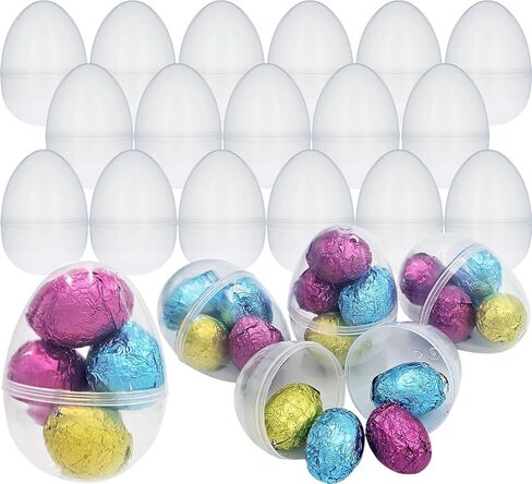 Fillable Transparent Easter Eggs with Hinge Bulk Colorful Bright Plastic Easter Eggs, Perfect for Easter Egg Hunt, Surprise Egg, Easter Hunt, 2.25" Inch Assorted Bright Colors (25-Pack) in Saudi Arabia