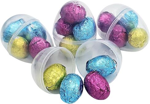 Fillable Transparent Easter Eggs with Hinge Bulk Colorful Bright Plastic Easter Eggs, Perfect for Easter Egg Hunt, Surprise Egg, Easter Hunt, 2.25" Inch Assorted Bright Colors (25-Pack) in Saudi Arabia