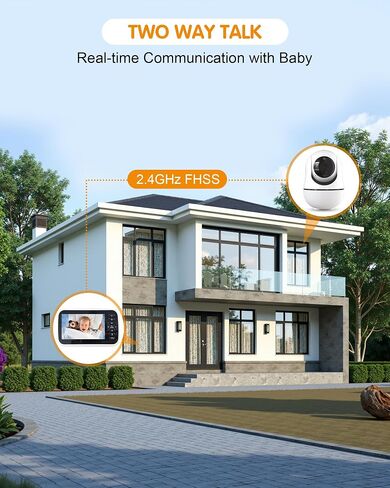Baby Monitor with Camera, 5'' Screen, Remote Pan-Tilt-Zoom, Temperature Monitoring, Lullabies, and Night Vision - 1000ft Range, VOX, No WiFi, 2-Way Talk in Saudi Arabia