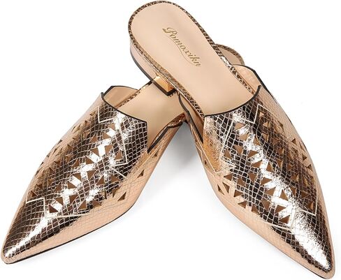 Mules for Women Pointed Toe Backless Mesh Flat Mule Casual Slides Slip On Comfortable Fashion Dress Shoes in Kuwait