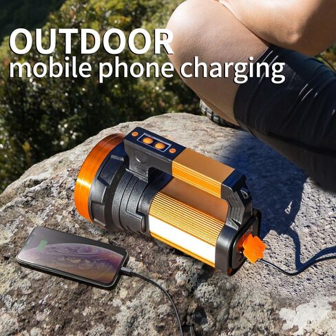 1000,000LM Spotlight 13600mAh Spotlight Flashlight 80H Long Lasting IP67 Waterproof Rechargeable Spotlight 3Modes Spot Light for Outdoor Indoor Camping Home Emergency in Saudi Arabia
