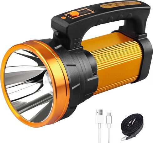 1000,000LM Spotlight 13600mAh Spotlight Flashlight 80H Long Lasting IP67 Waterproof Rechargeable Spotlight 3Modes Spot Light for Outdoor Indoor Camping Home Emergency in Saudi Arabia